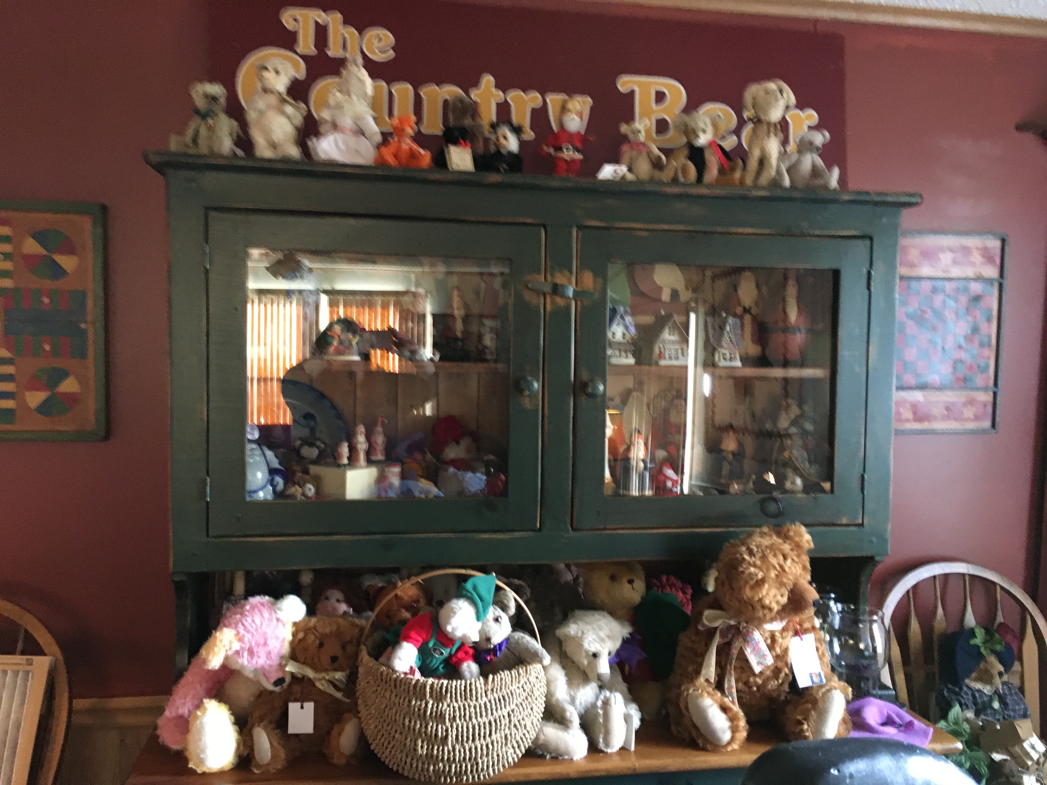 The Country Bear display filled with teddy bears